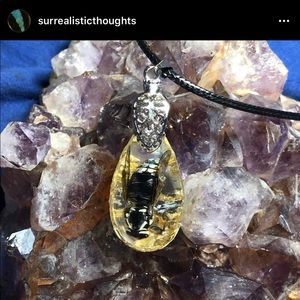 Beautiful Resin Baldfaced Hornet pendant